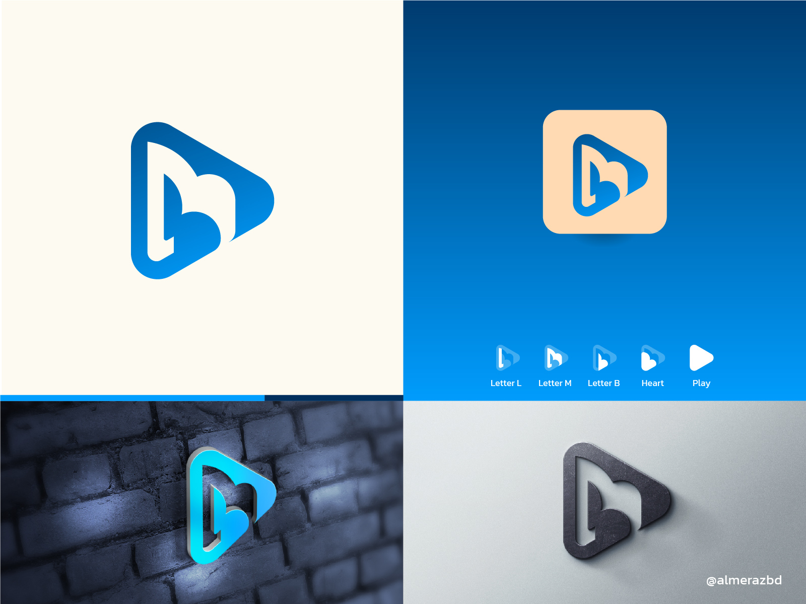 Play Icon + L + M + Love Logo by Abdullah Al Meraz on Dribbble