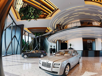 Rolls Royce Showroom Design 3d design illustration interior architecture motion graphics