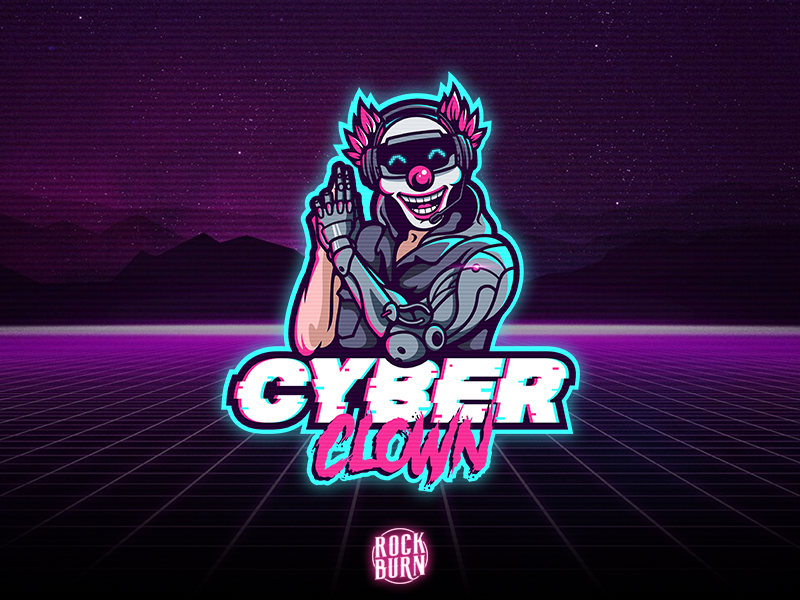 Cyberclown logo  for gaming  community by Victor Rockburn 