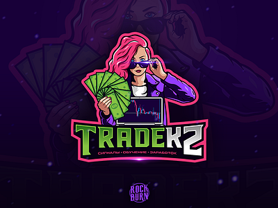 Trader's personal logo esport esports gaming logo girl girl logo illustration investment logodesign logotype mascot mascot logo money trader trading vector