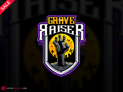 Grave Raiser (for SALE) cementery esport esportlogo esports gaming grave hand horror illustration logo logodesign mascot mascotlogo online gaming sportlogo teamlogo vector zombie