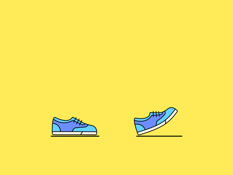 Walking everyday walk cycle exercise 2d walking sneakers shoes illustration