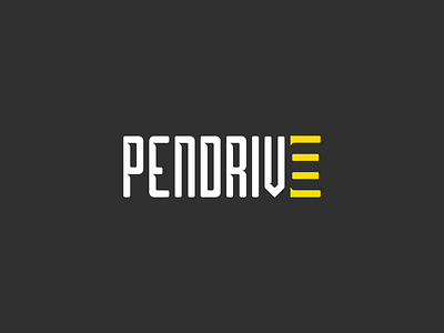 Pendrive logo pendrive typograph word play
