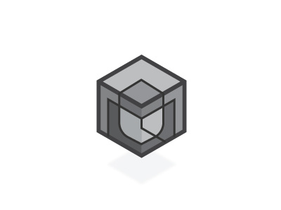 QM Monogram box cube geometric grey logo mark monogram qm