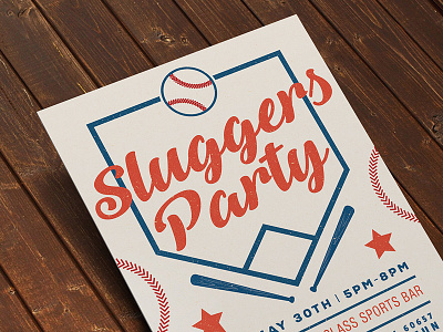 Invite | Sluggers Party baseball invite poster