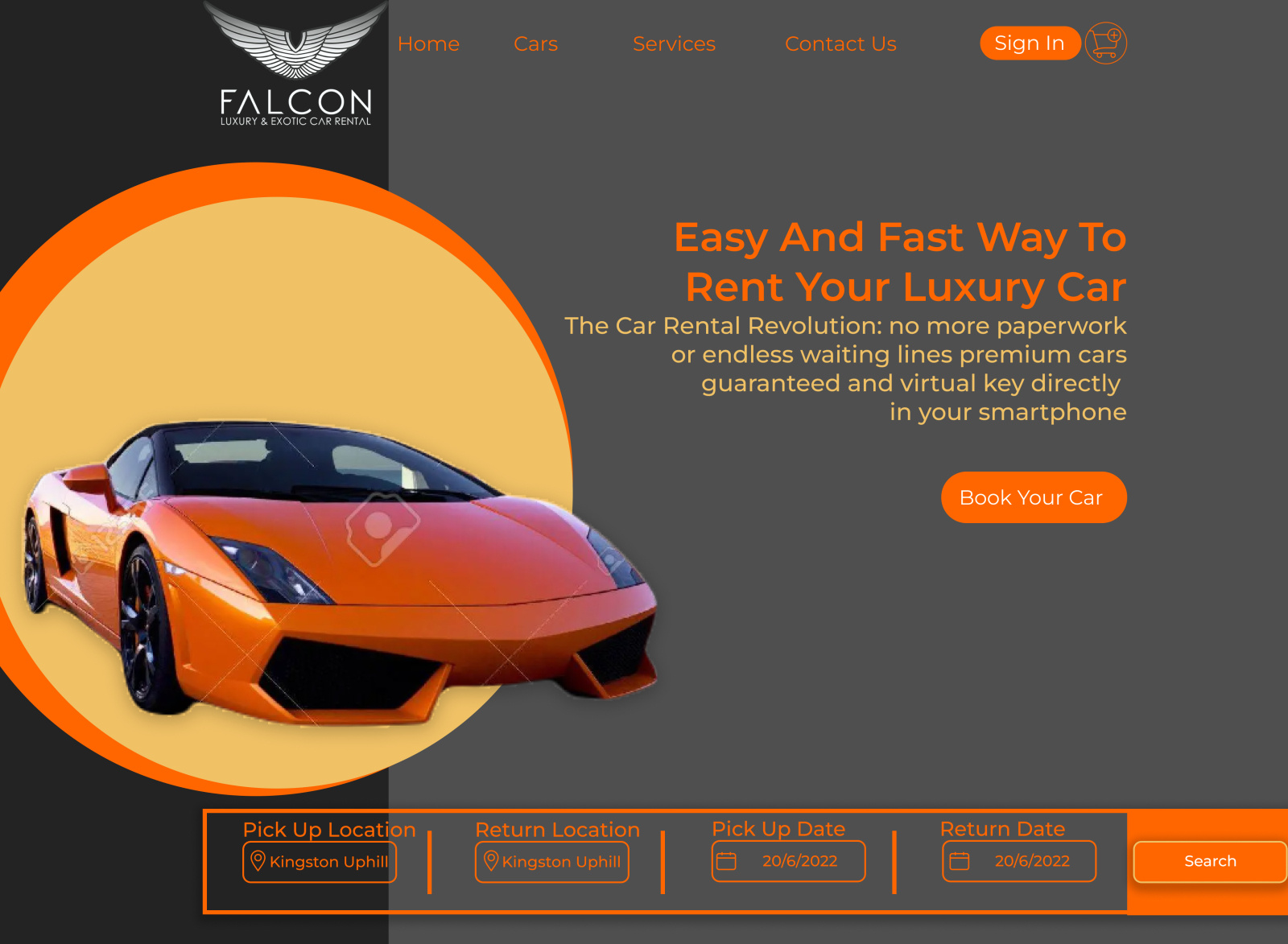 Falcon Car Rentals by Dev Halvawala on Dribbble
