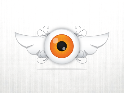 Terecer Ojo Group Logo big eye bird eye eye eye monster monster wings single eye swirls wing swirls wings wings eye