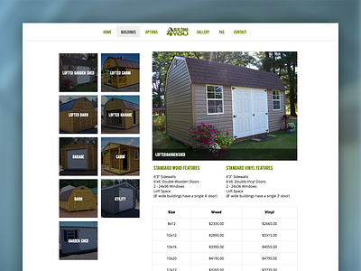 A Building 4 You Redesign detail page listing page portable buildings redesign