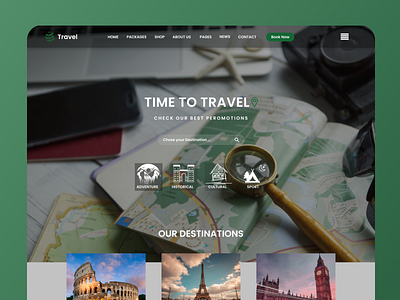 Traveling Website Header design graphic design ui ux