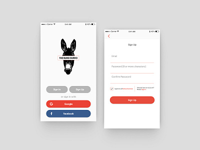 Blind Burro Sign Up Page dailyui ios sign up ui ux