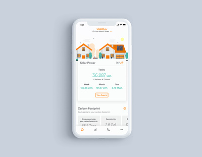 Home Energy App Overview Concept app dashboad design mobile native app overview solar solar energy ui ux design