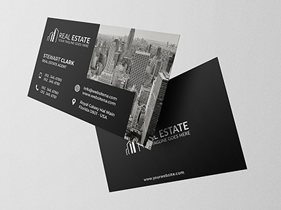 Real Estate Business Card 3 black building businesscard construction creative estate homes loan market premium real rent