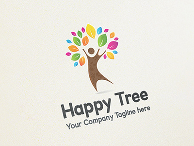 Happy Tree Logo design happy logo tree