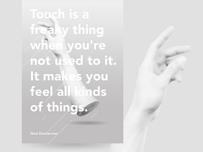 Senses — Touch black and white design hands layout minimal minimalist poster typography