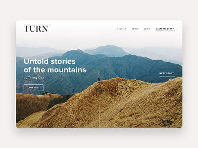 Turn - Homepage layout minimalist simple typography ui ui design web design