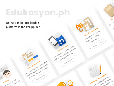 Edukasyon.ph Cards card design education edukasyonph illustrations kervin tan krvin philippines ui design
