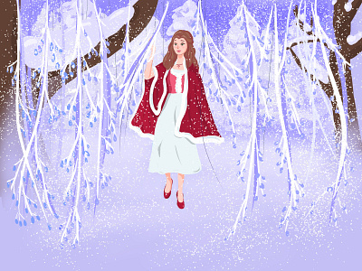 Crystal Forest beautyandbeast belle illustration snow winter