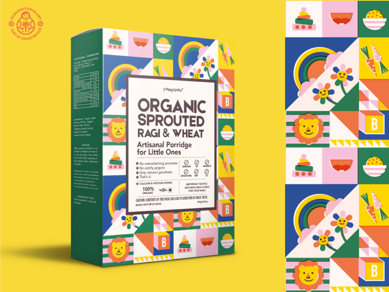 Unused Concept for Baby Porridge animals branding and identity character design children cute flat icons illustration packaging design risograph surface pattern