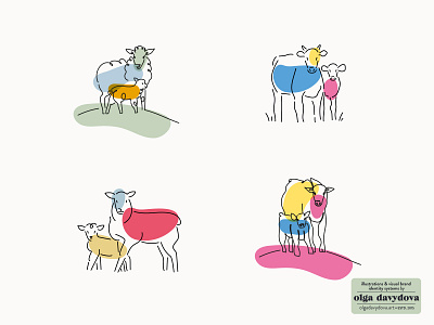 Four Seasons Agribusiness Illustrations for Packaging brand identity cow icon illustration linear sheep vector