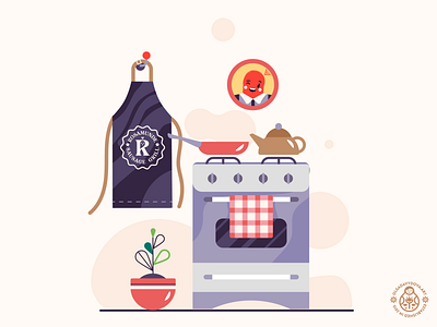 How We Cook Web Illustration cooking food delivery illustration kitchen landing restaurant sausage sausage grill vector illustration web