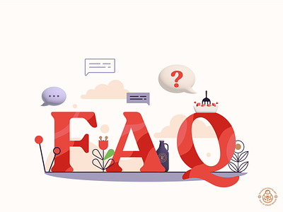 F.A.Q Illustartion for WEB faq icon restaurant vector web illustration