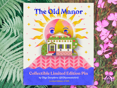 The Old Manor Enamel Pin badge collecting country culture enamel pin house russia rustic vector illustration