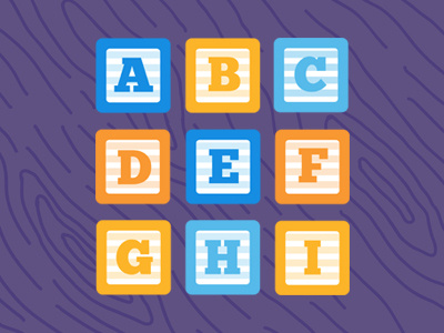 Alphabet baby blocks alphabet baby blocks cubes flat material design