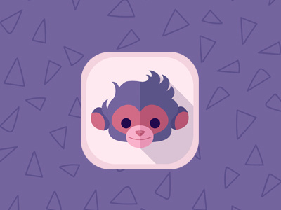 Monkey icon character flat icon material design monkey