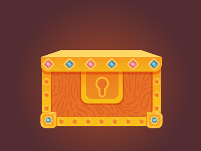 Treasure chest flat treasure chest vector illustration