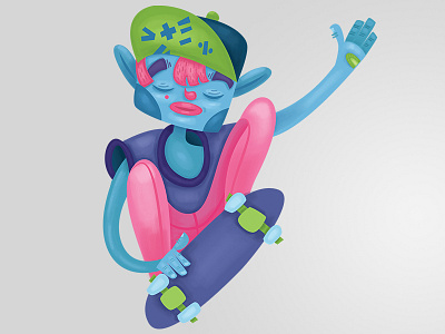 Skater boy character design skateboarding skater vector illustration