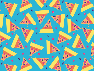 Pizza Pattern flat food pattern pizza seamless pattern vector illustration