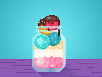 Ice Cream in a jar dessert flat design food ice cream material design sweets vector illustration