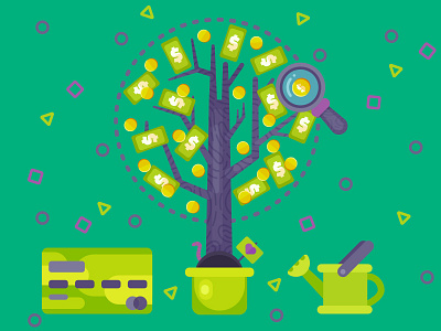 Money Tree business flat illustration money tree vector