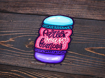 Parles Vous Francais Macaron Sticker