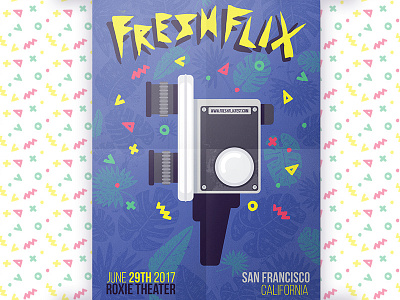 Fresh Flix Film Festival Poster cinematography flat design graphic pattern poster