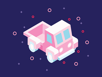 Isometric Truck flat illustration isometric vector