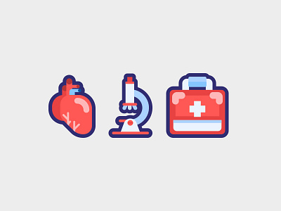 Health Care Medical Icons first aid kit heart icon design medical microscope science vector illustration