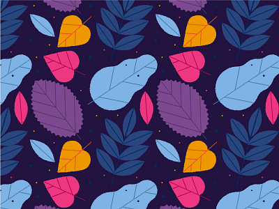 Leaves Pattern Dark autumn leaves nature oak seamless pattern summer vector art