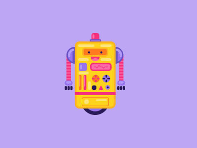 Cute Robot #4 character design children illustration flat robot