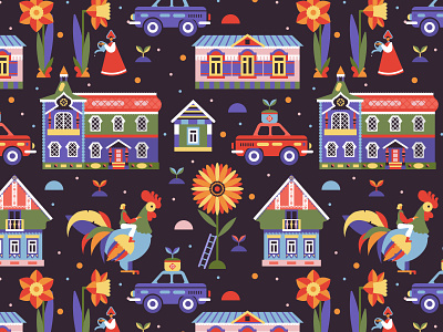 Alt Color Russian Village Pattern For Gabo   Mateo Designs