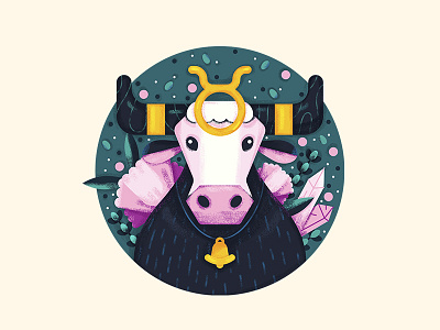 Taurus editorial horoscope illustration taurus zodiac