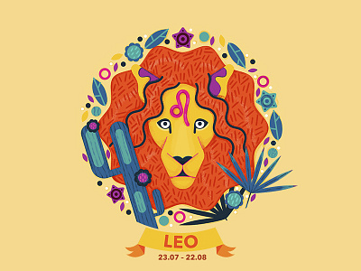 Leo Zodiac Sign character design flat icon illustration leo logo vector illustration zodiac