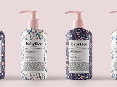 Babyface Bottles Packaging baby branding cosmetic flower identity design packaging patterns