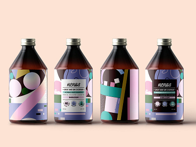 Herbs Bubble Gum Shampoo Concept abstract art branding gradient color icon identity label design packaging