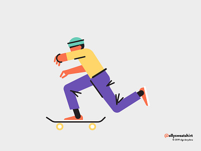 Skater Boy character design flat illustration minimal skater vector illustration