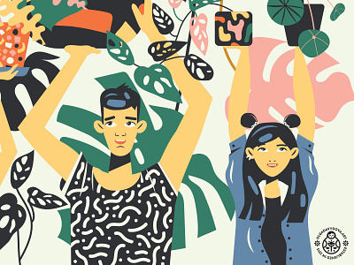 Plant Heroes (Second Fragment) boy characters girl millennials monstera nature plants product illustration