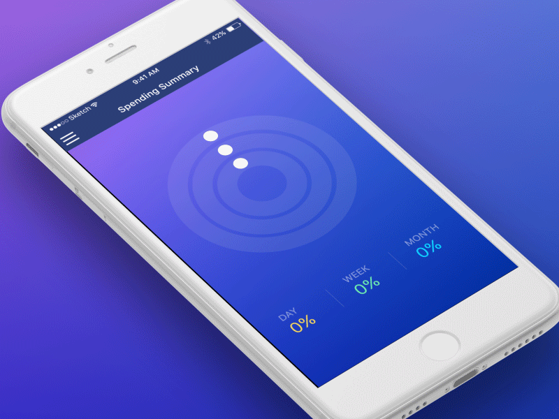 Radial Progress Bar after effect animation bar finance progress radial spending stat summary ui ux