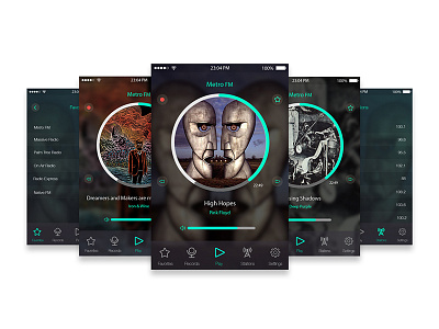 RadioActive - Recording Radio App app design mobile app music music app playlist radio radio app radio station record recordable recording radio app sound