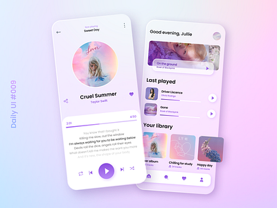 Daily UI #009: Music Player app design graphic design ui