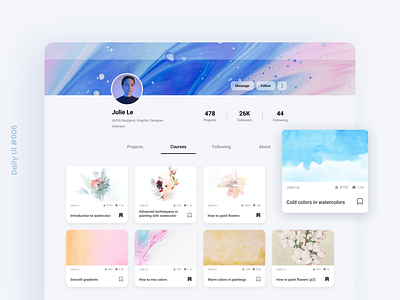 Daily UI #006: User Profile design gradient graphic design grids illustration profile ui user profile web website